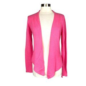 Margaret Loves Peter Womens Pink Cashmere Sequin Cardigan Sweater size Large